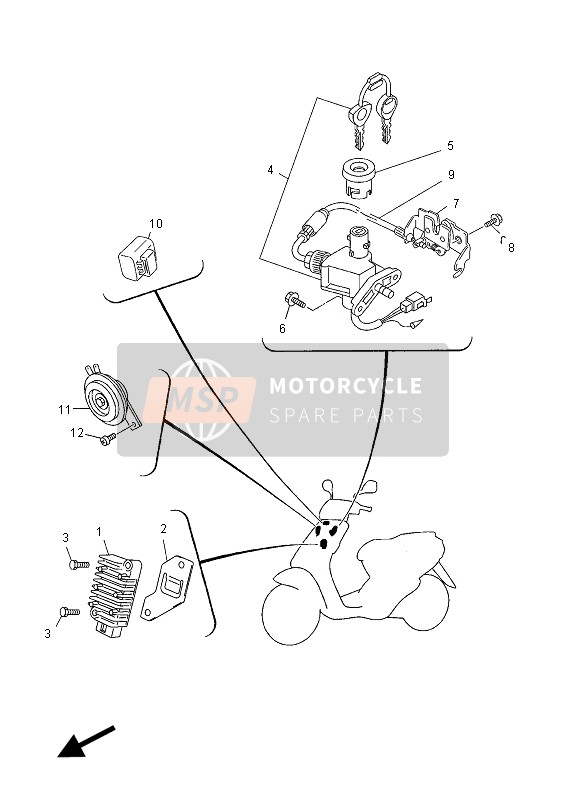 Yamaha YN50F 2012 ELEKTRISCH 1 für ein 2012 Yamaha YN50F